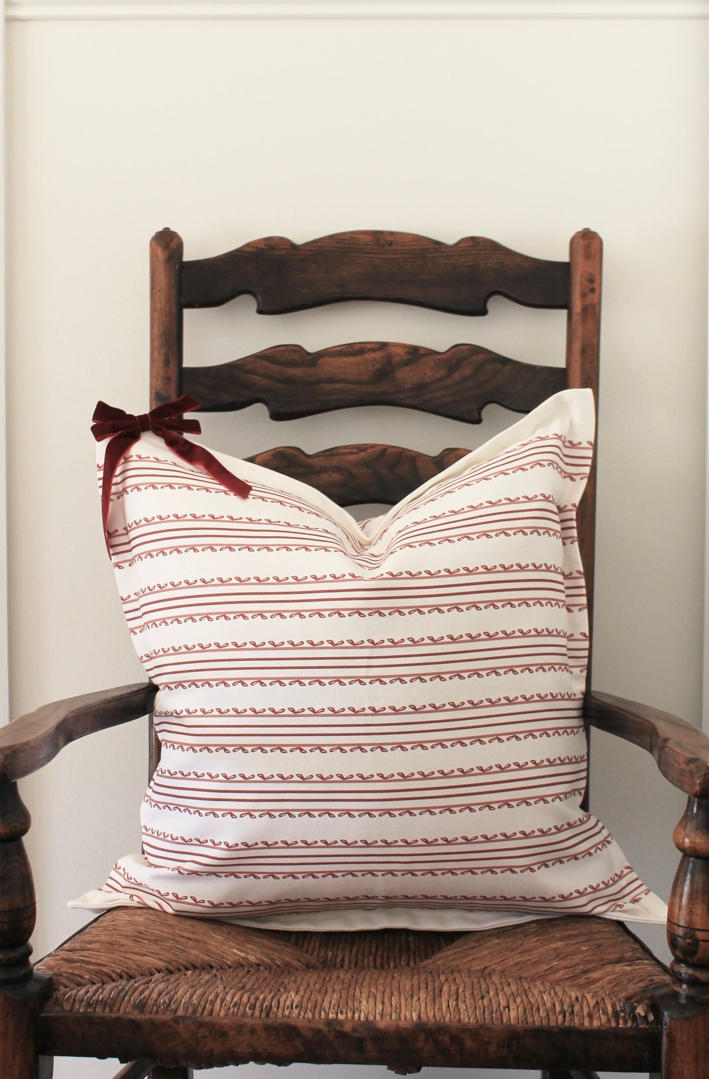 Holiday Stripe Cushion in Cream | 50cm