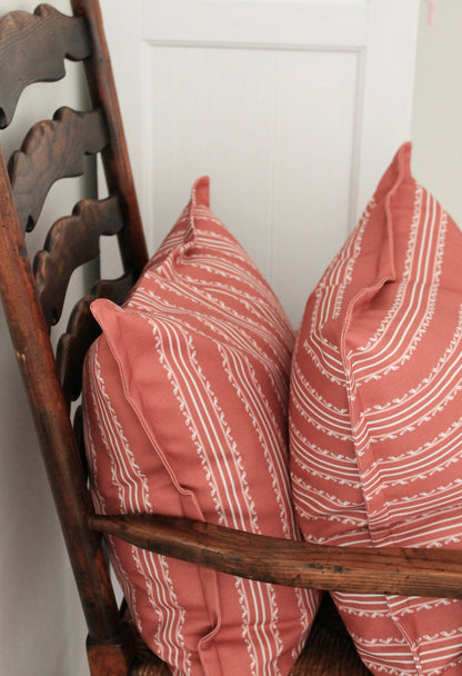 Holiday Stripe Cushion in Berry | 50cm