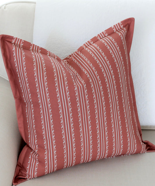 Holiday Stripe Cushion in Berry | 50cm