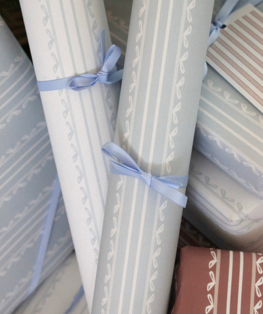 Heirloom Wrapping Paper in Powder Blue | Set of 4